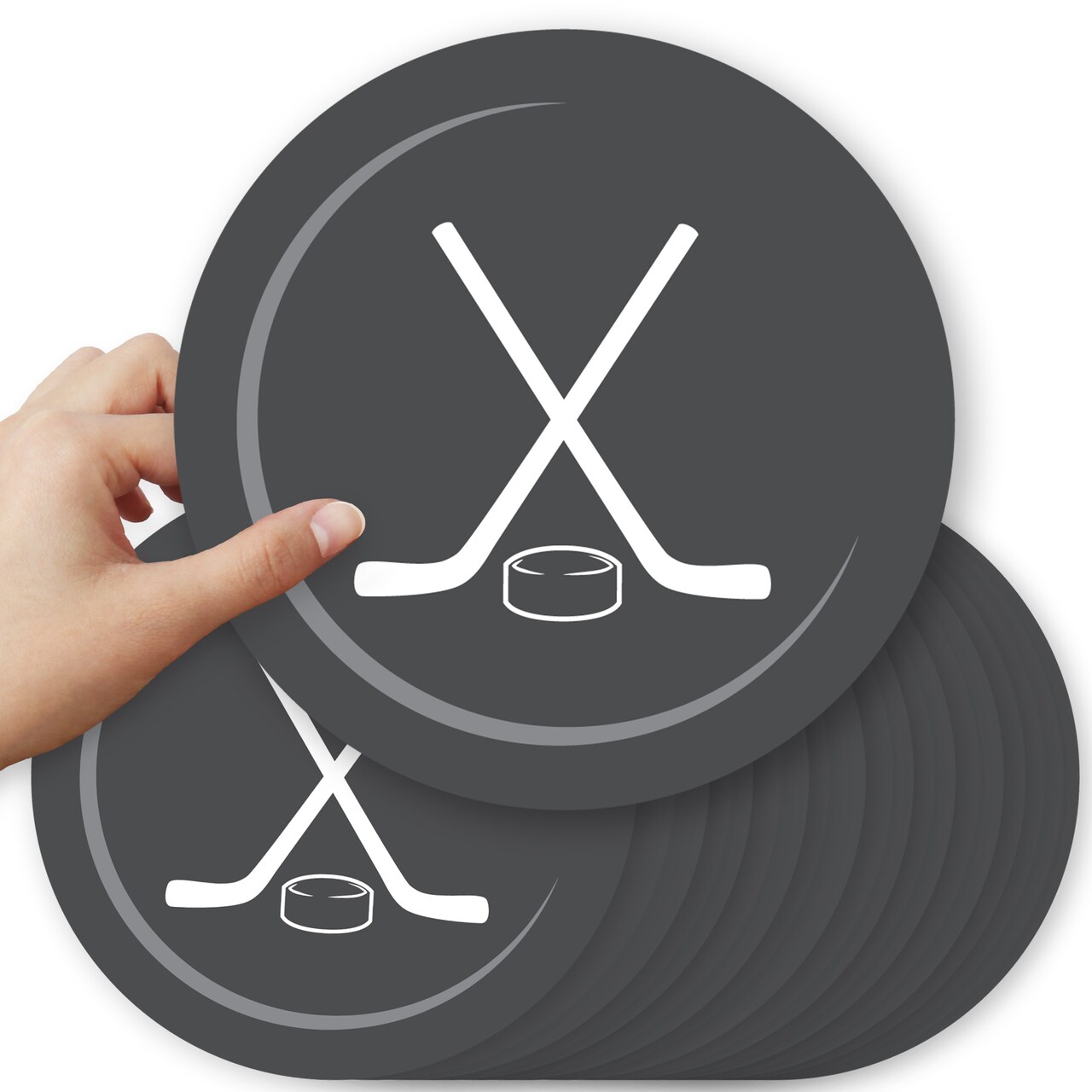 Big Dot of Happiness Shoots & Scores! - Hockey - Hockey Puck Decorations DIY Baby Shower or Birthday Large Party Essentials - Set of 20